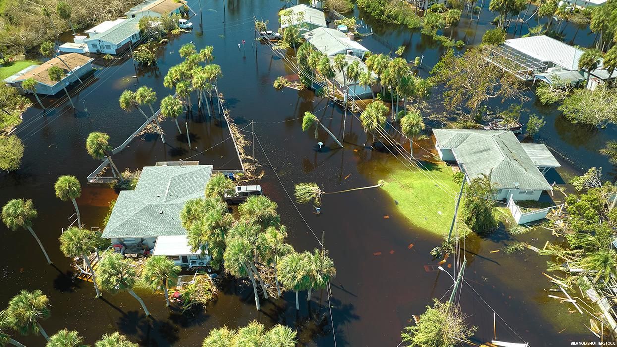 A Florida neighborhood flooded post Hurricane Ian