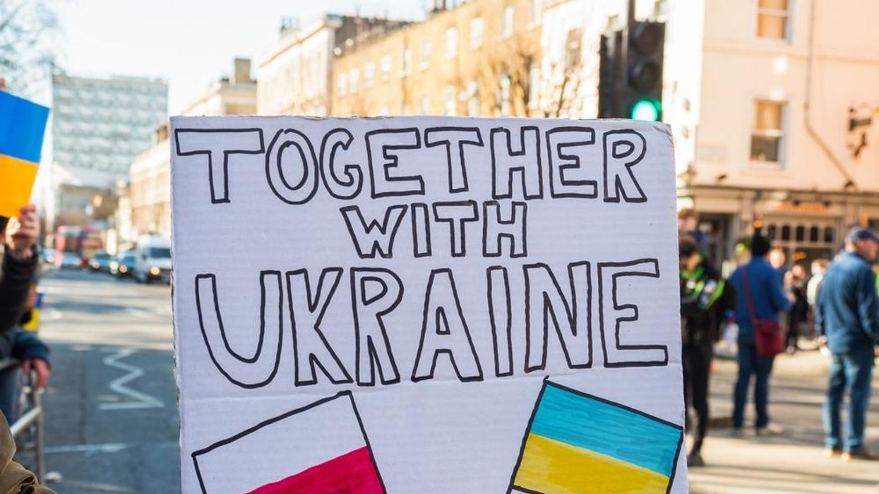 A Polish sign in support of Ukraine