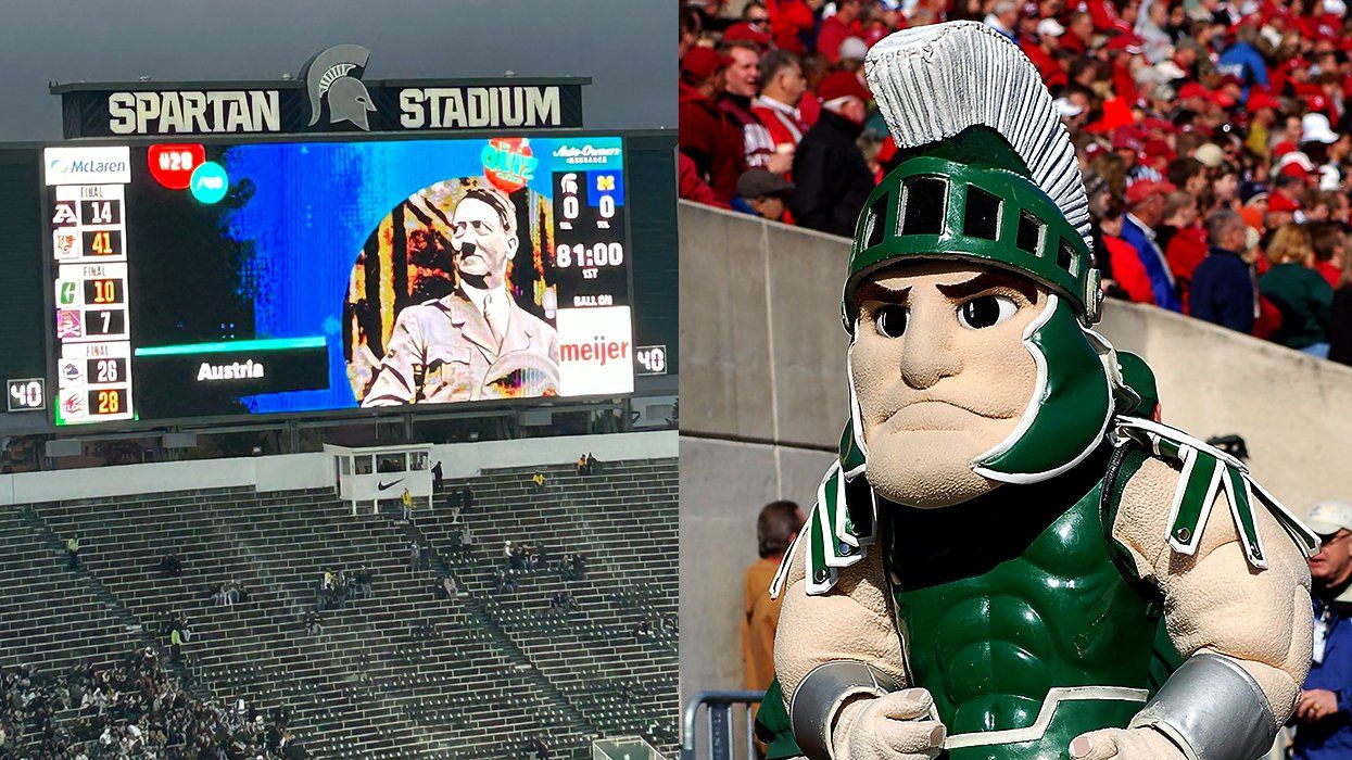 Adolph Hitler Displayed Jumbotron College Football Game Michigan State Mascot Spartans