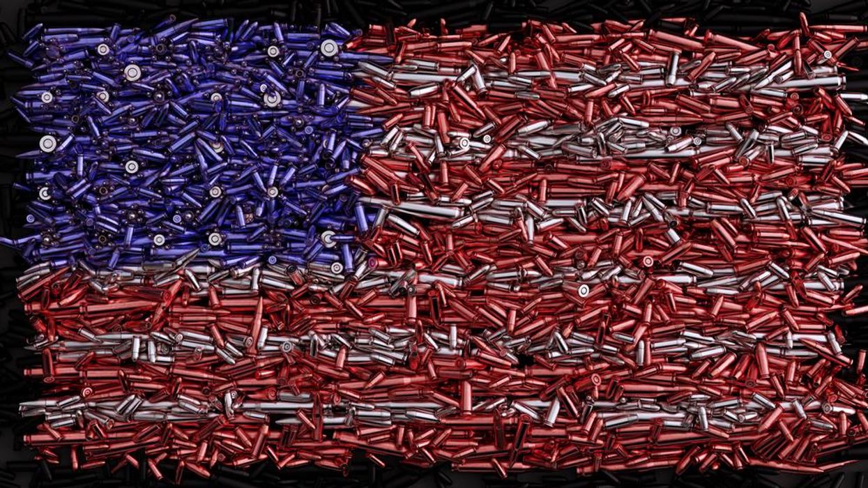 American Flag made of Bullets