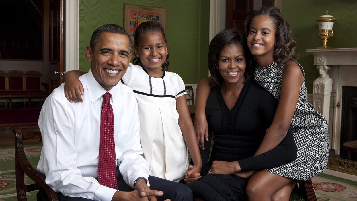 Barack, Sasha, Michelle and Malia Obama