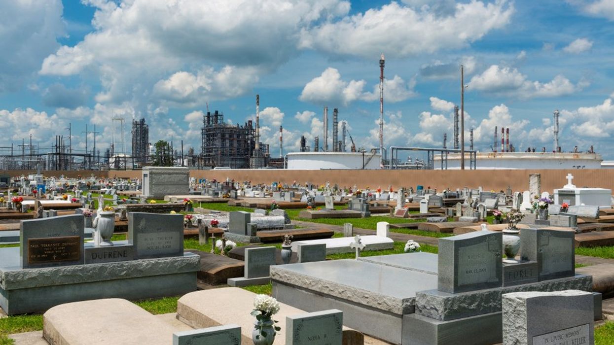 Cemetery outside of rubber plant in Louisiana