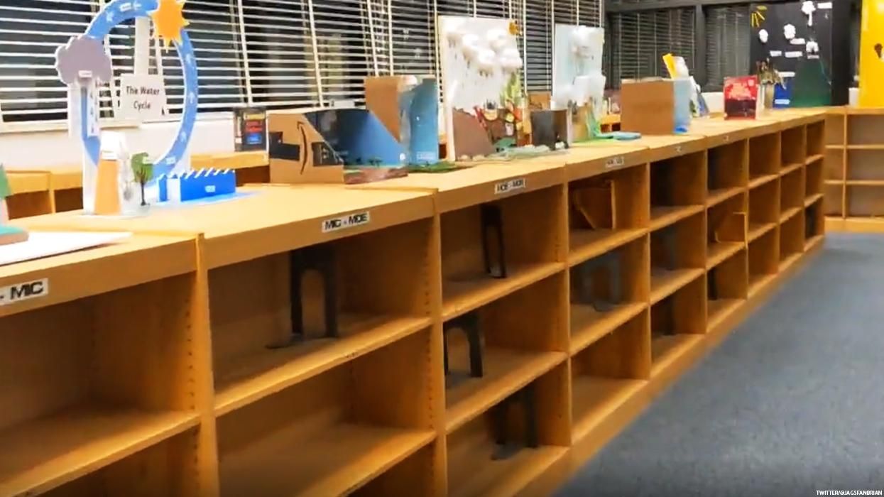 Florida school library with books removed