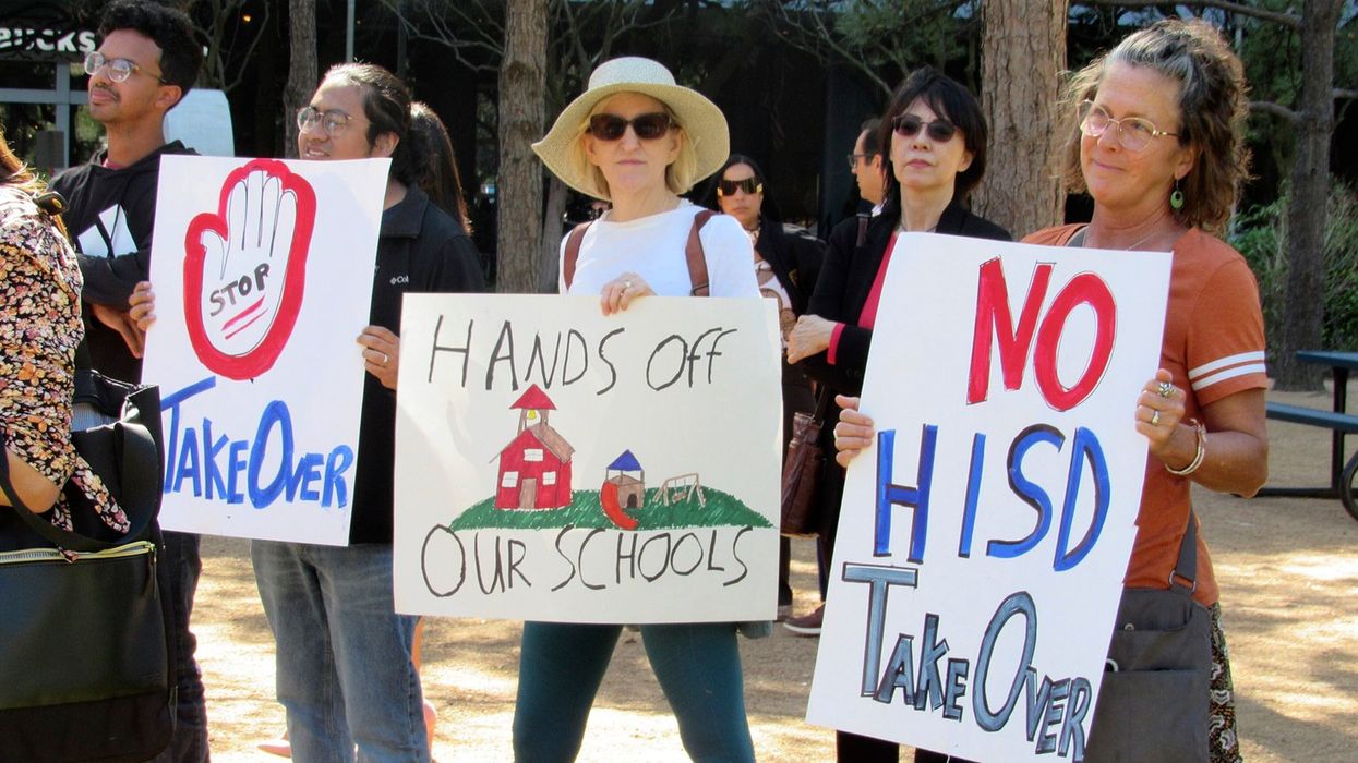 Houston Texas school takeover demonstration