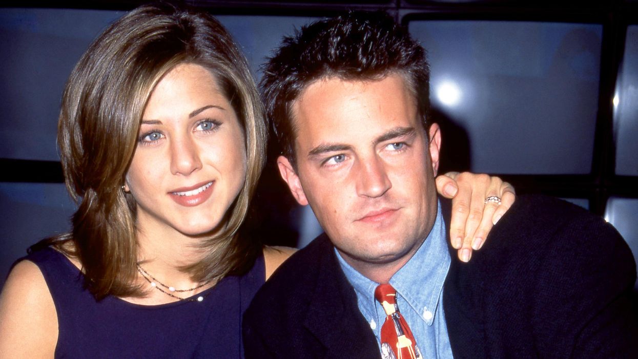 Jennifer Aniston and Matthew Perry attend the 1995 NBC Fall Preview circa 1995 in New York. Aniston confronted Perry about his substance abuse.