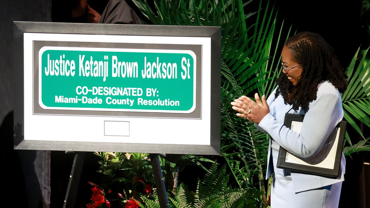 Justice Ketanji Brown Jackson & street sign