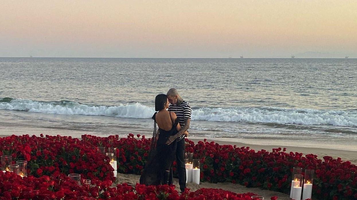 Kourtney Kardashian and Travis Barker Get Engaged on the Beach