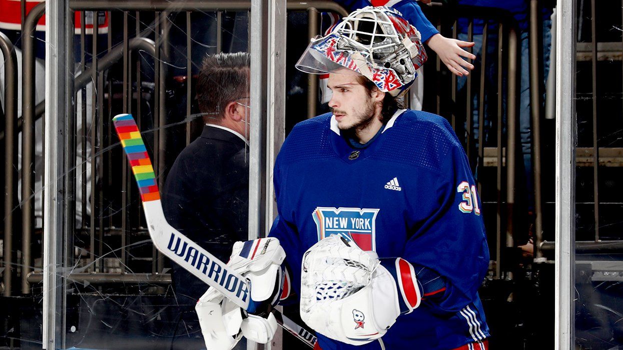 NHL Pride Night LGBTQ Rainbow Special jersey stick tape Igor Shesterkin New York Rangers