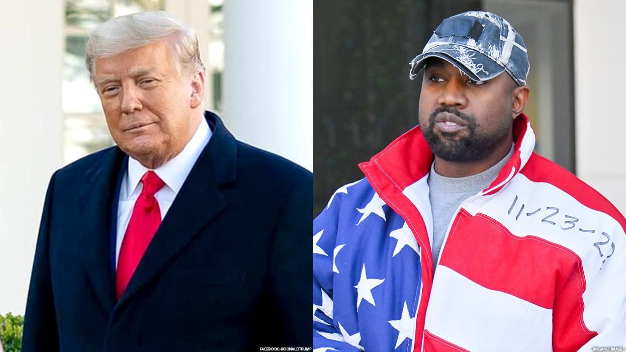 Photos of Donald Trump and Kanye West side by side