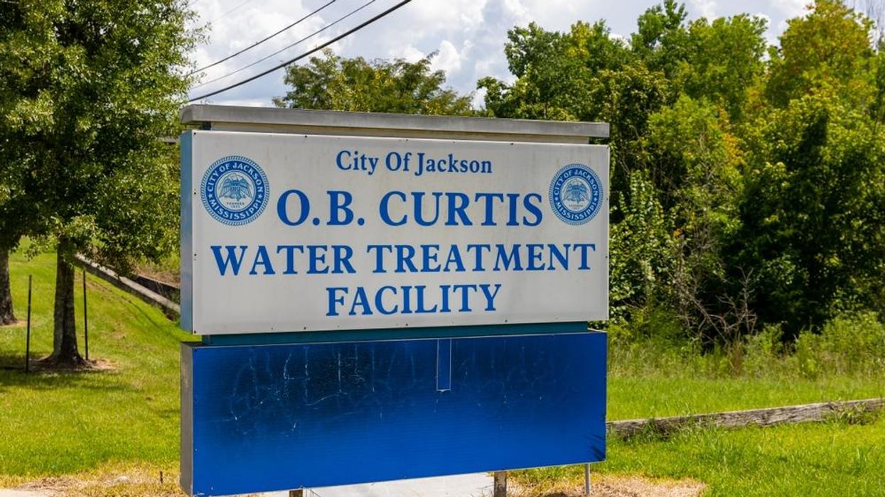Sign for the O.B. Curtis Water Treatment Facility in Jackson, Mississippi