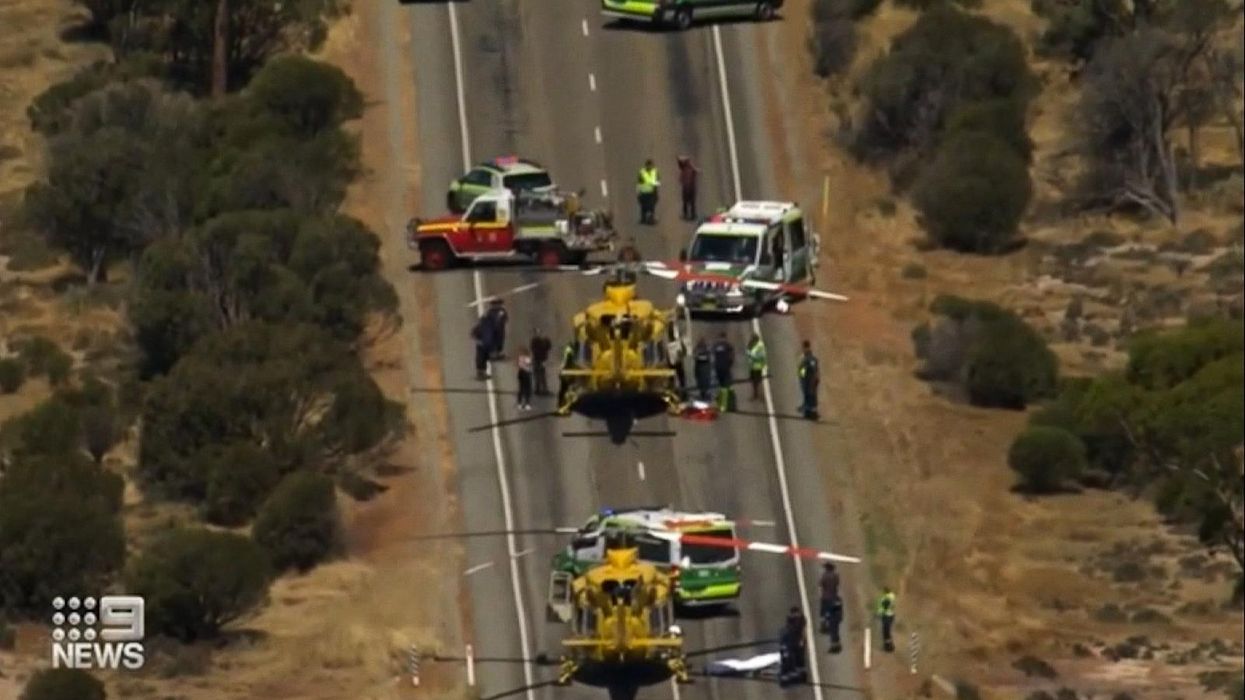 ​The scene of the fatal crash near Kondinin in West Australia.
